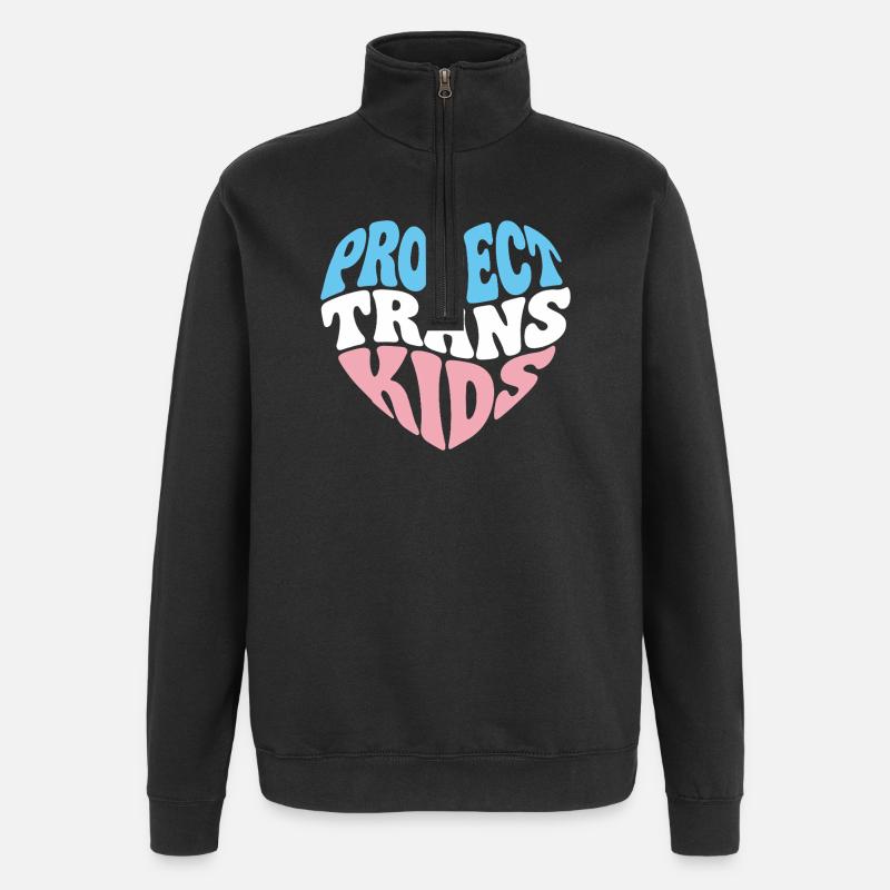 LGBTQ-Pride-Monat – Schütze trans Kinder - Quarter-Zip-Sweatshirt - Schwarz