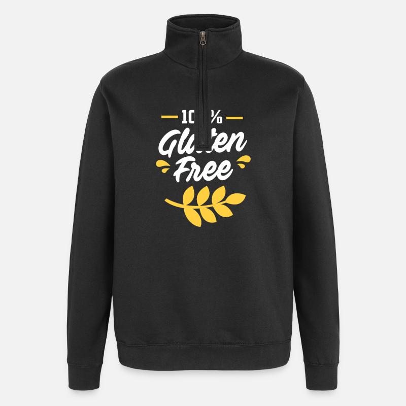 Sans gluten - Sweat à zip 1/4 - noir