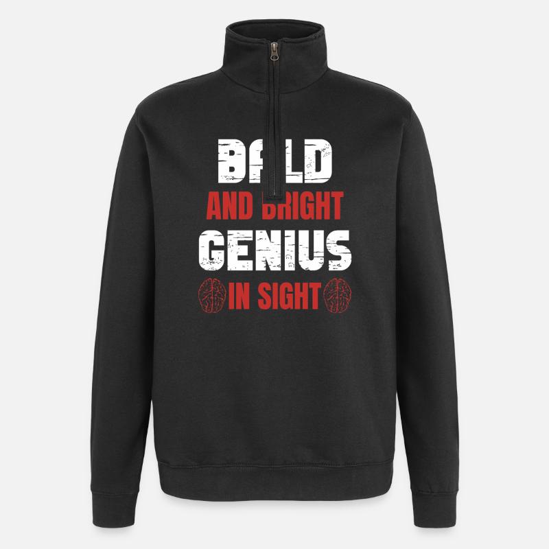 Bald Bright Genius - Quarter-Zip Sweatshirt - black