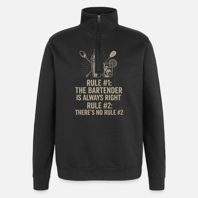 Barkeeper hat immer recht - Quarter-Zip-Sweatshirt - Schwarz