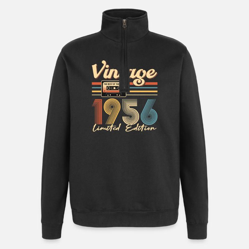 70th anniversary - Quarter-Zip Sweatshirt - black