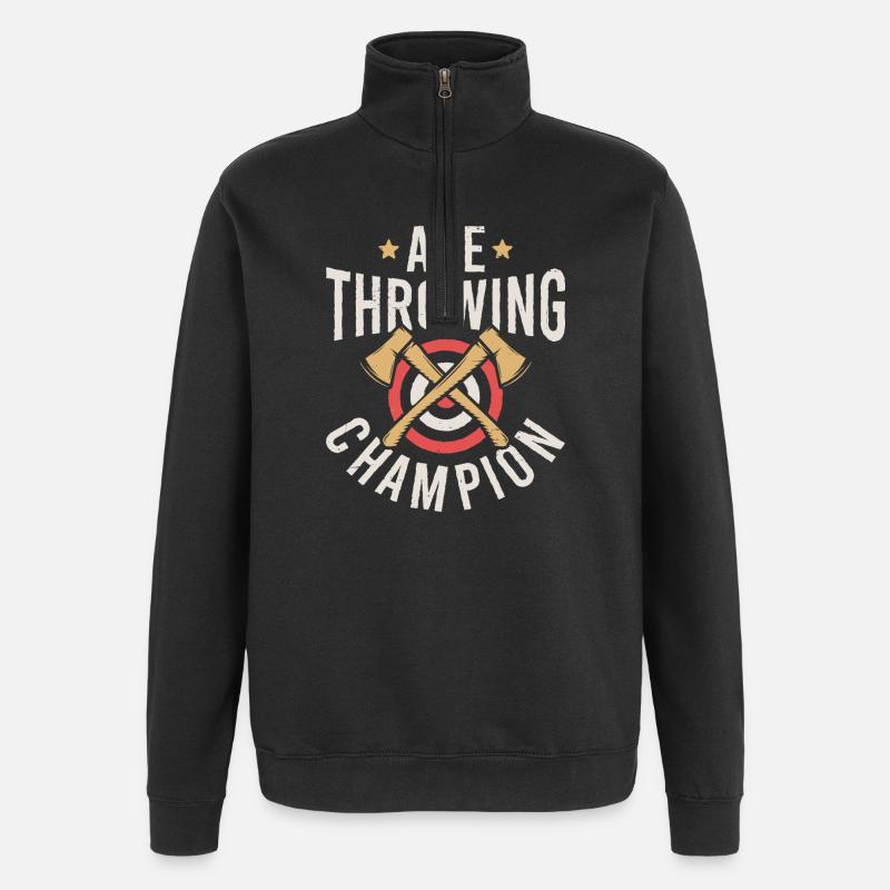 Axe Throwing Champion - Quarter-Zip Sweatshirt - black