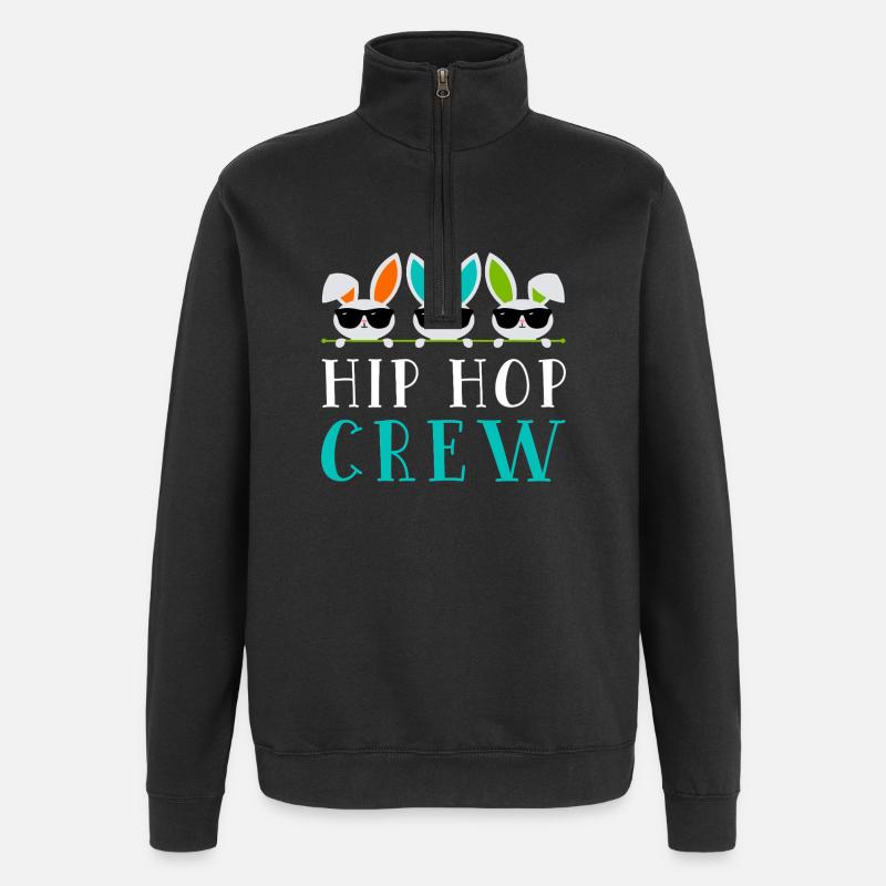 Hip Hop Bunny Crew - Quarter-Zip Sweatshirt - black