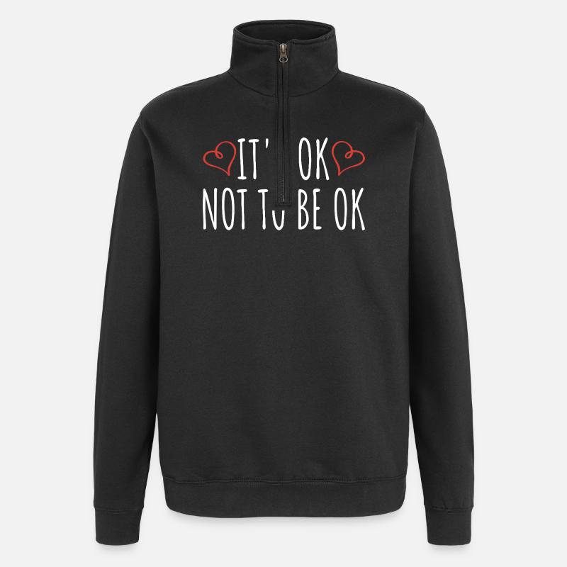 Conception d’acceptation en santé mentale - Sweat à zip 1/4 - noir