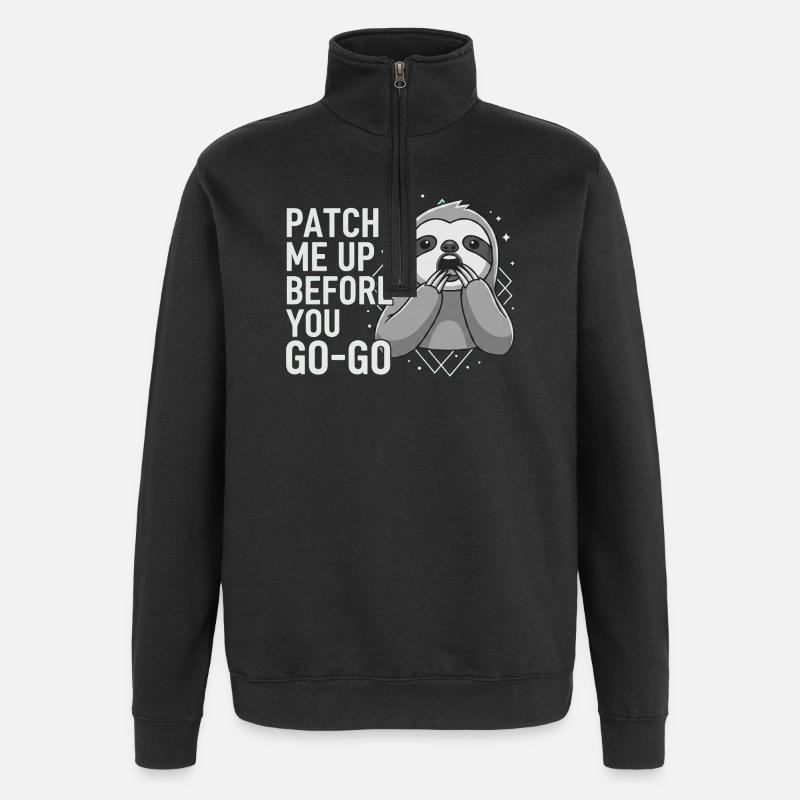 Patch Me Up Cyber Security Faultier - Quarter-Zip-Sweatshirt - Schwarz