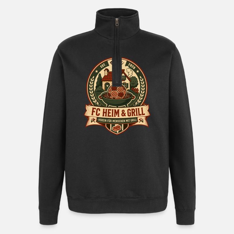 FC Heim & Grill - Quarter-Zip-Sweatshirt - Schwarz
