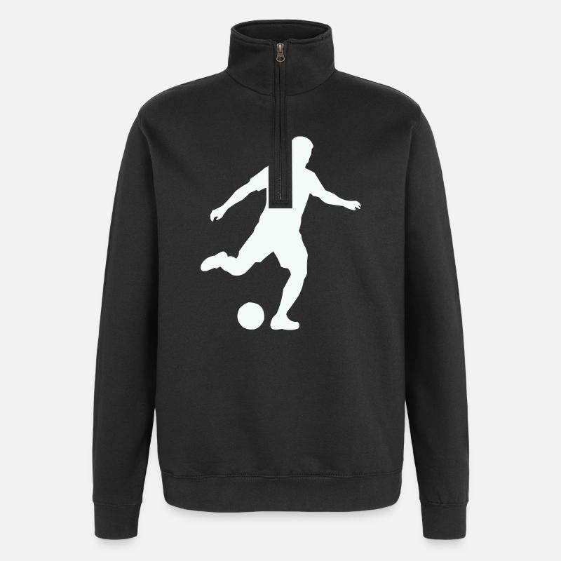 Silhouette sportive de football - Sweat à zip 1/4 - noir