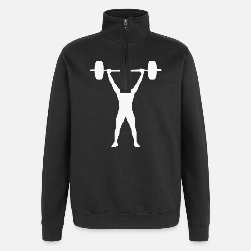Haltérophilie Silhouette Entraînement avec poids - Sweat à zip 1/4 - noir