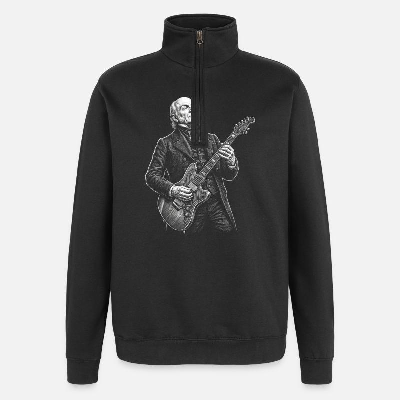 John Quincy Adams Playing Guitar - Quarter-Zip Sweatshirt - black