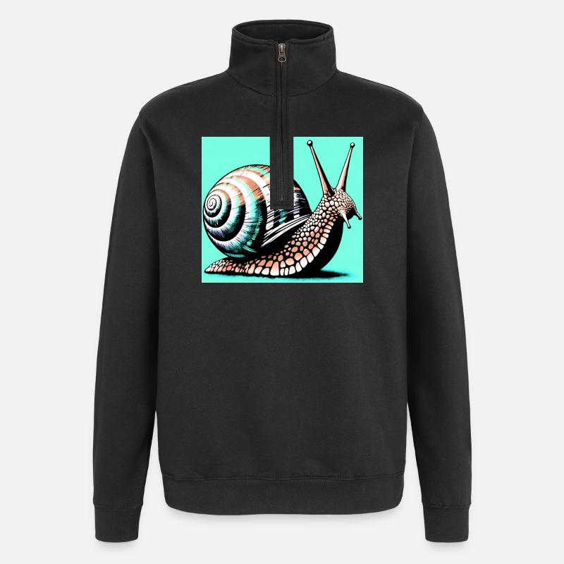 Schnecke - Quarter-Zip-Sweatshirt - Schwarz
