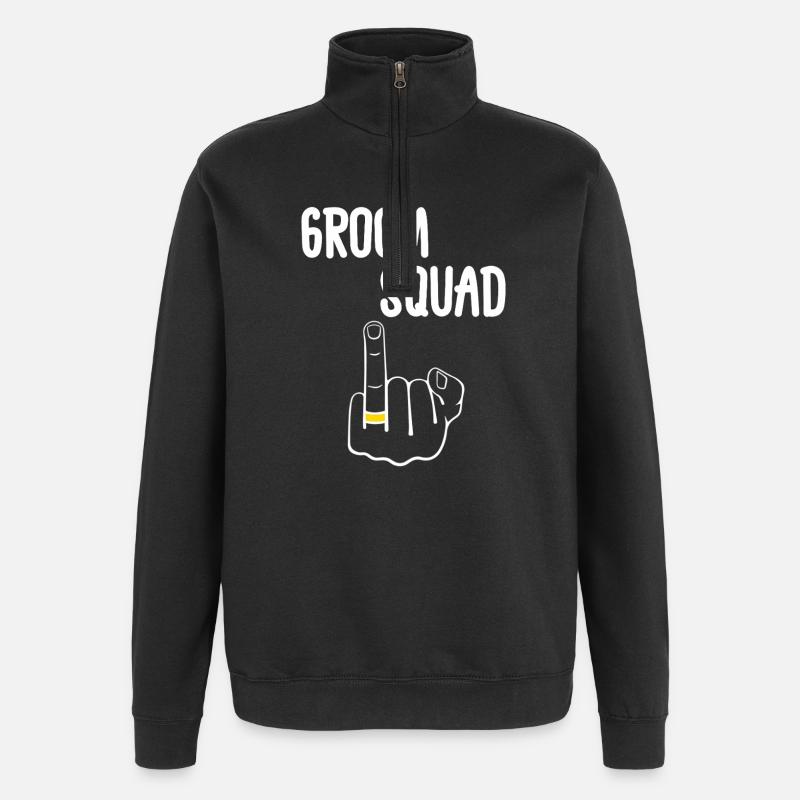Edgy Groom Squad - Quarter-Zip Sweatshirt - black