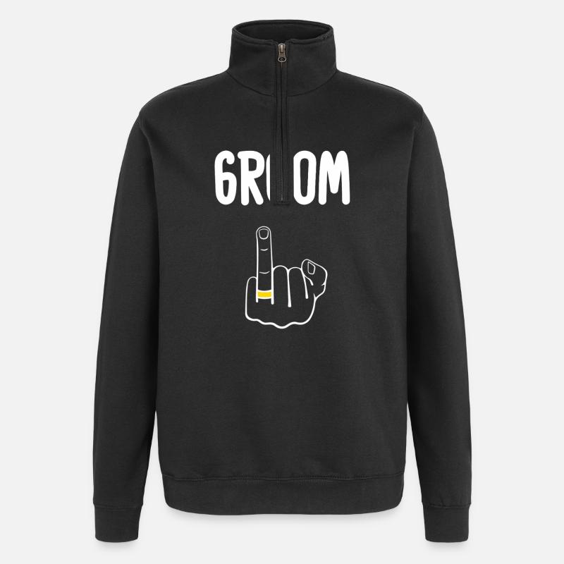 Edgy Groom Ring - Quarter-Zip Sweatshirt - black
