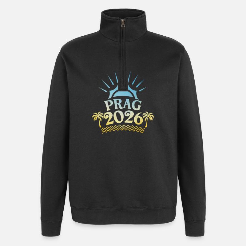 Prag 2026 Bunt - Quarter-Zip-Sweatshirt - Schwarz