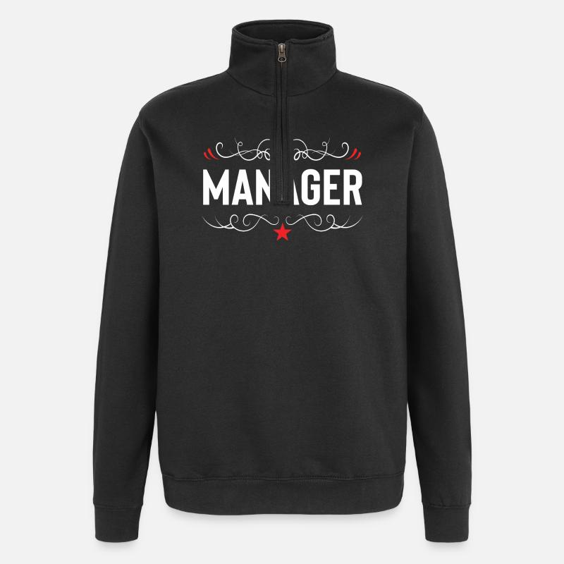 Manager Beruf - Quarter-Zip-Sweatshirt - Schwarz