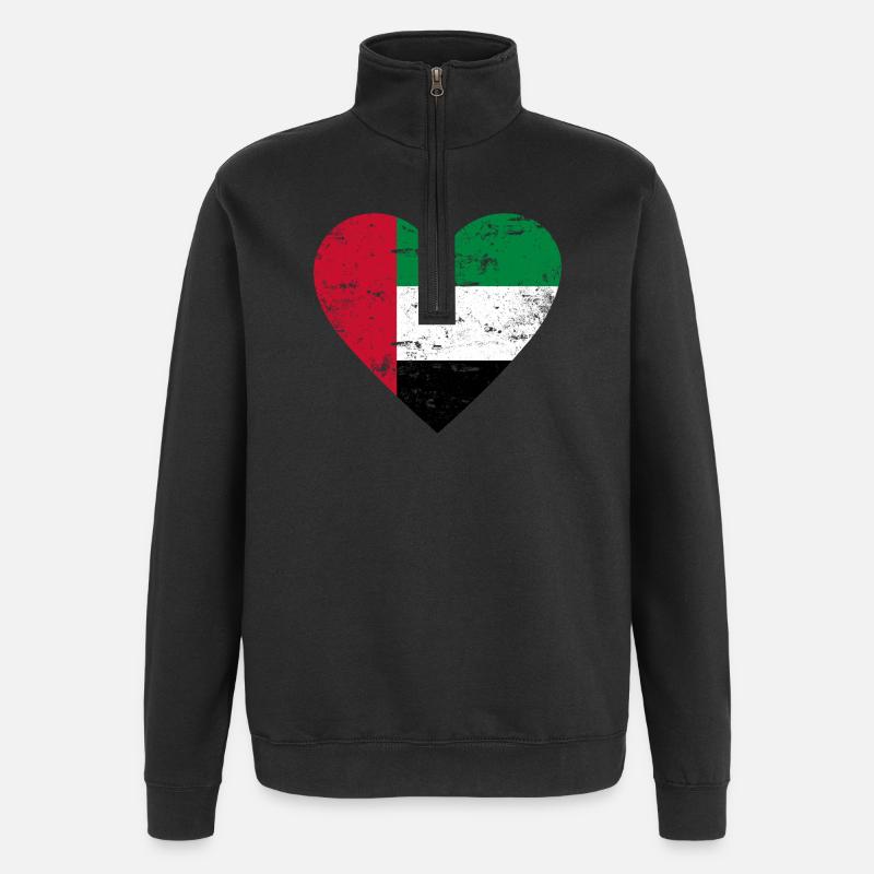 Cœur des Émirats arabes unis - Sweat à zip 1/4 - noir