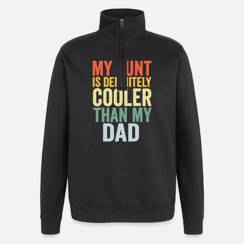 Tante Cooler als Papa Tee - Quarter-Zip-Sweatshirt - Schwarz