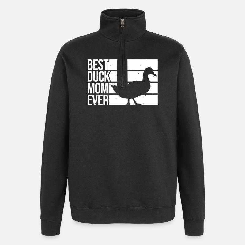 Best Duck Mom Ever - Quarter-Zip Sweatshirt - black