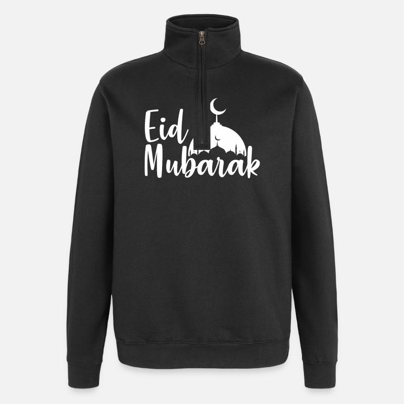 Eid Mubarak - Sweat à zip 1/4 - noir