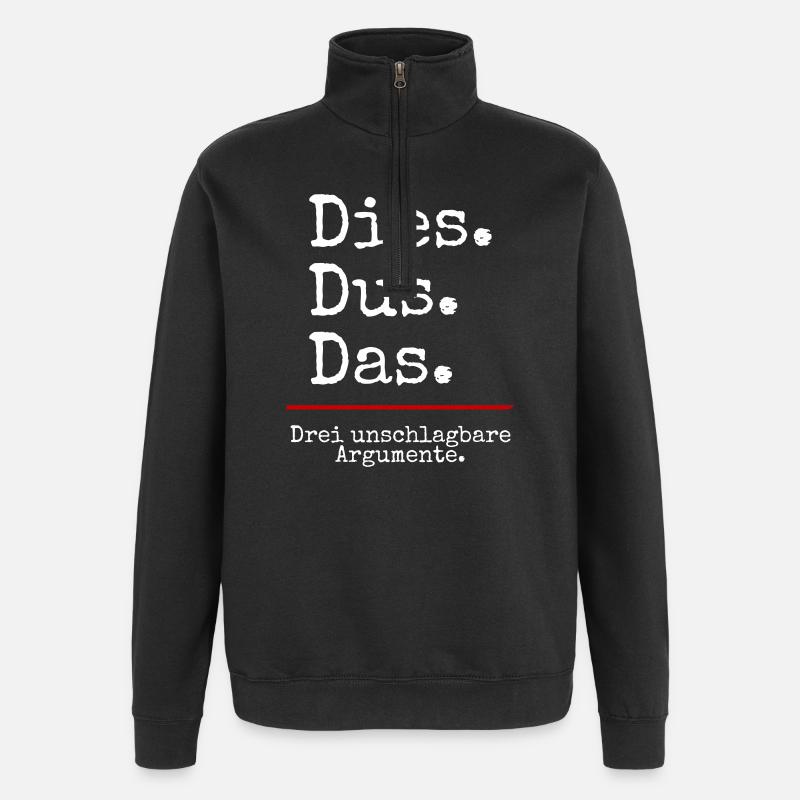 Dies Dus Das Argumente (black) - Quarter-Zip-Sweatshirt - Schwarz