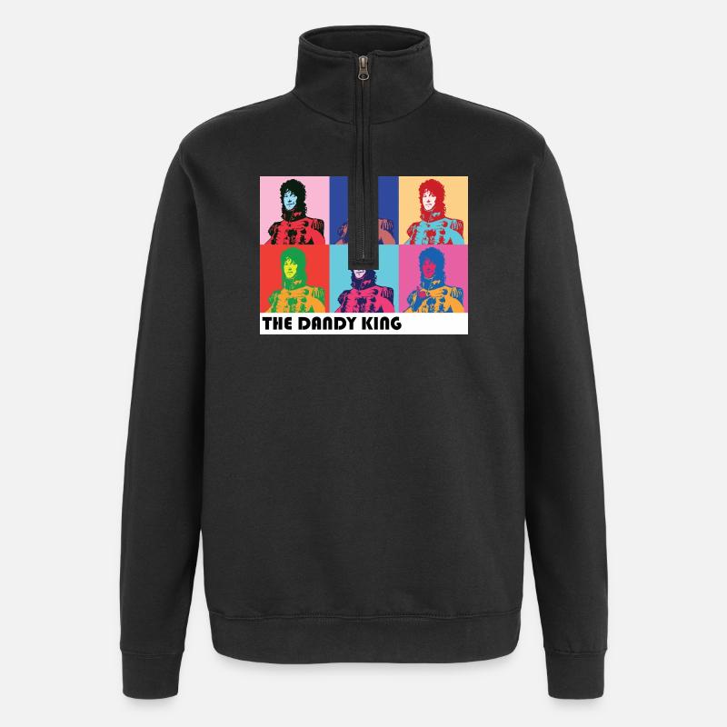 Dandy King Pop-Art-Porträt - Quarter-Zip-Sweatshirt - Schwarz