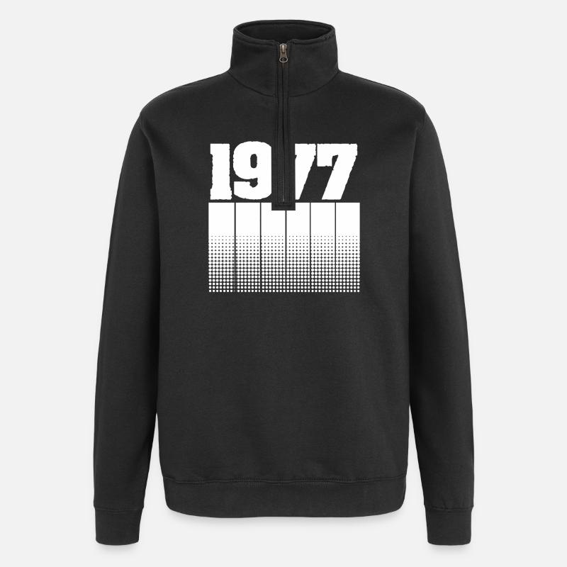 1977 - Sweat à zip 1/4 - noir