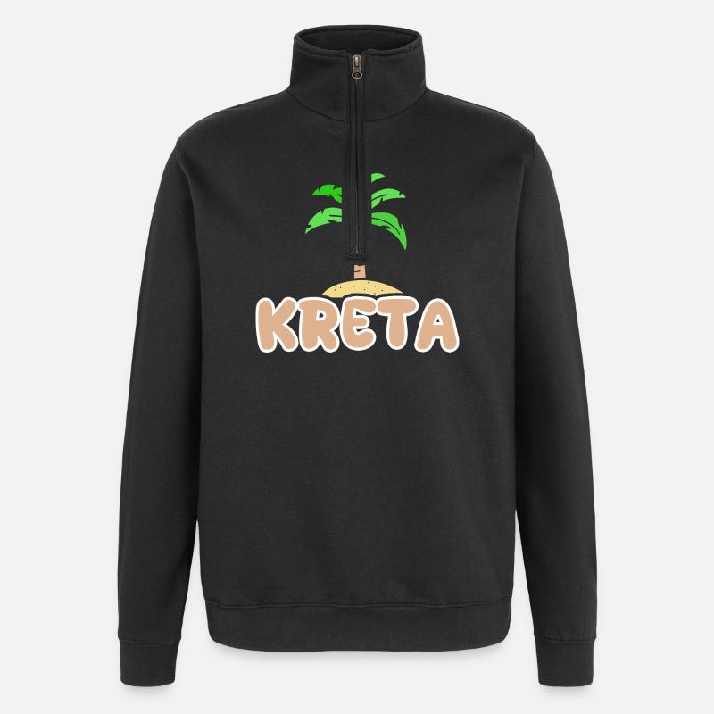 Crete as a holiday - Quarter-Zip Sweatshirt - black