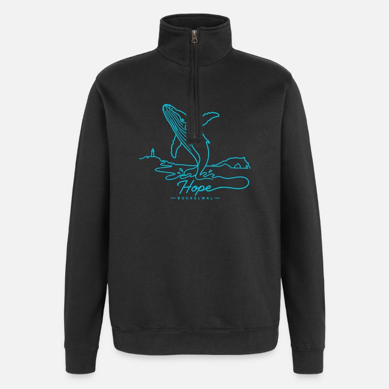 Hoffnungswalensprung - Quarter-Zip-Sweatshirt - Schwarz