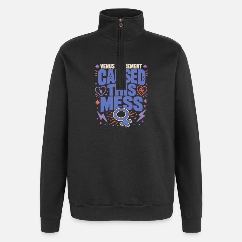Venus-zeichen Venus-astrologie - Quarter-Zip-Sweatshirt - Schwarz