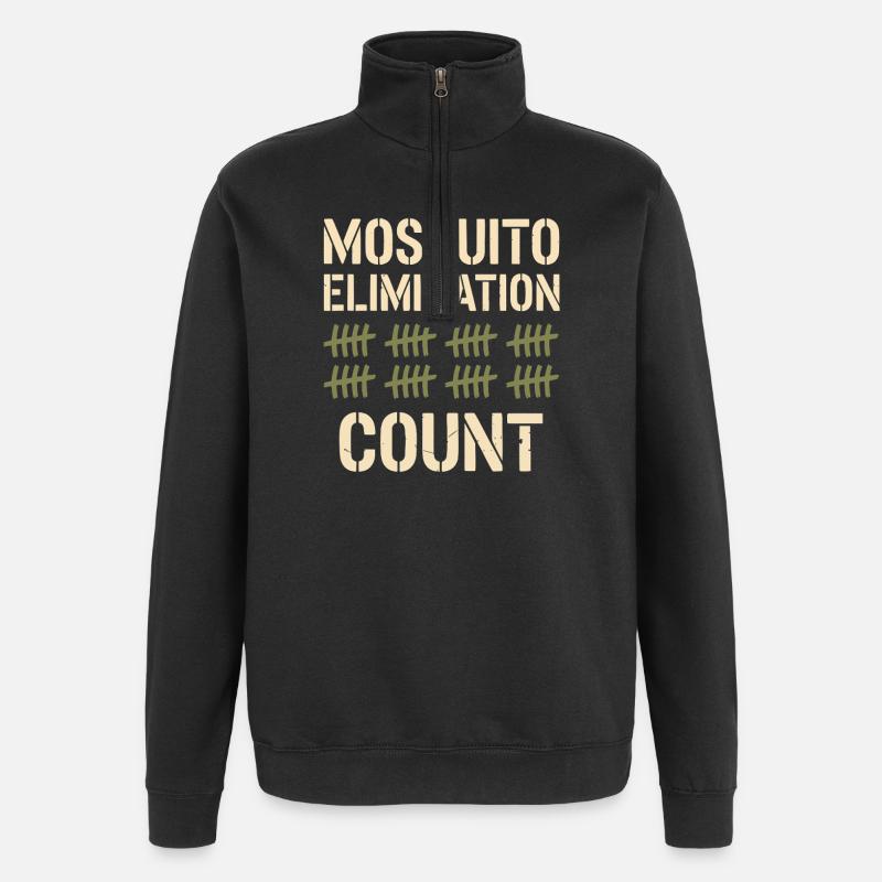 Mosquito Elimination Count Funny Summer - Quarter-Zip Sweatshirt - black