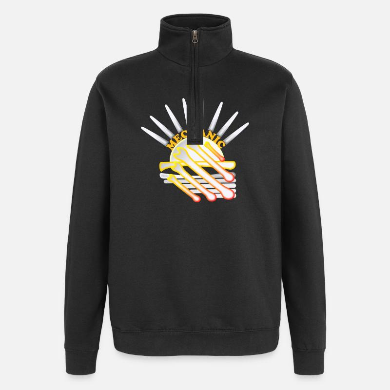 Mechanic's wrench - Quarter-Zip Sweatshirt - black