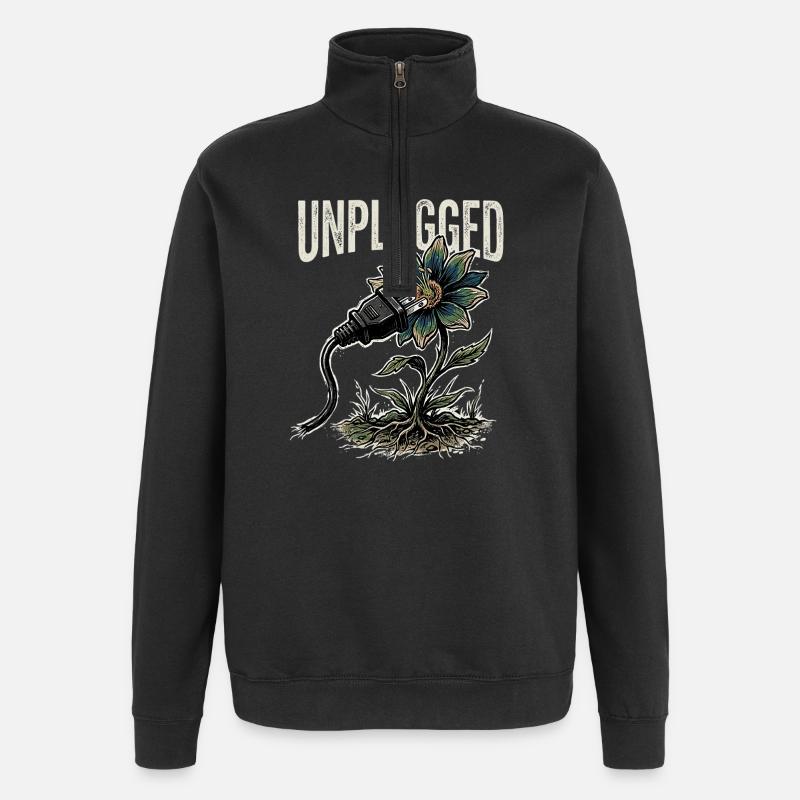 Proche de la nature - Sweat à zip 1/4 - noir