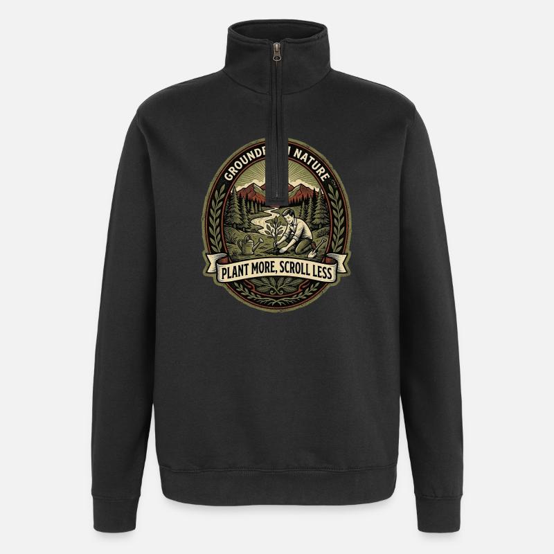 Planter plus de plantes - Sweat à zip 1/4 - noir