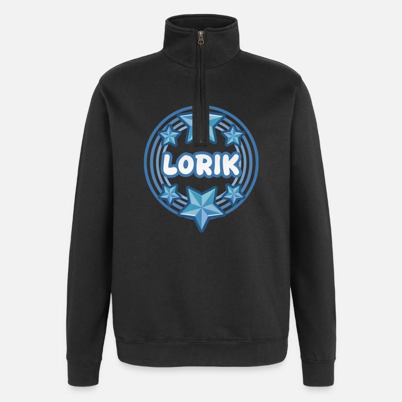 First name Lorik - Quarter-Zip Sweatshirt - black