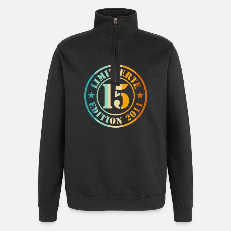 15e anniversaire - Sweat à zip 1/4 - noir