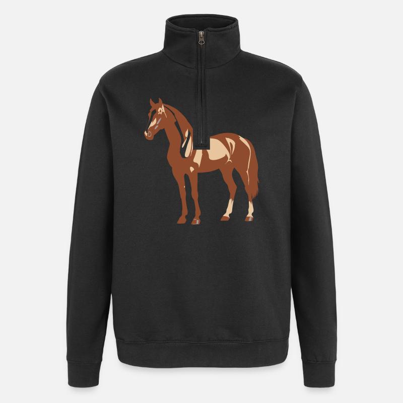 Conception de chevaux - Sweat à zip 1/4 - noir