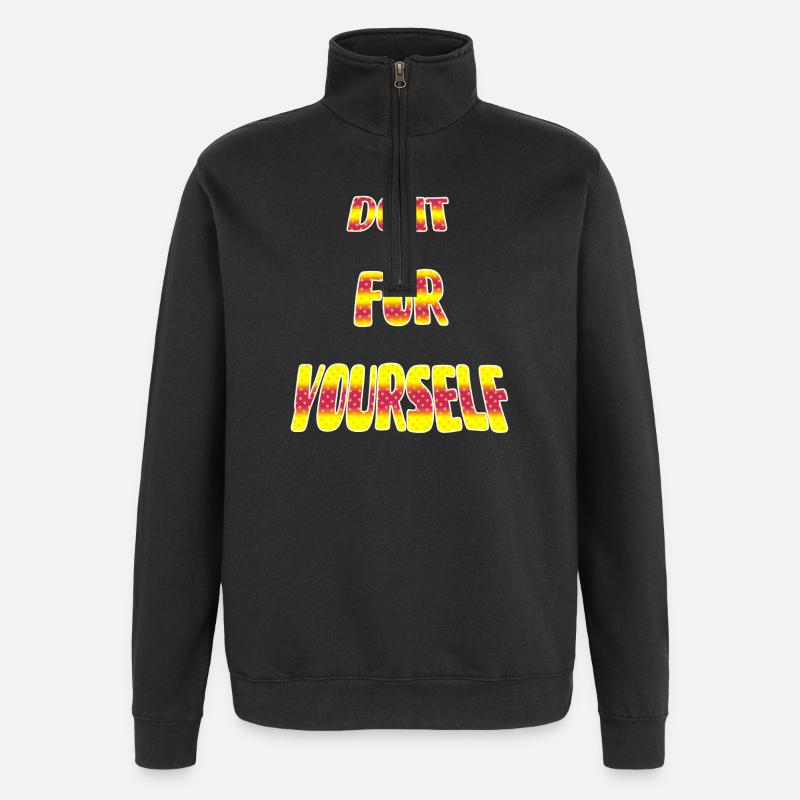 Do it star - Quarter-Zip Sweatshirt - black
