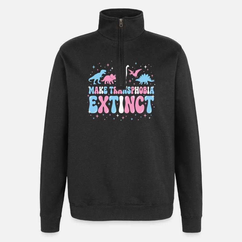 LGBTQ Pride Month - Make Transphobia Extinct - Quarter-Zip Sweatshirt - black