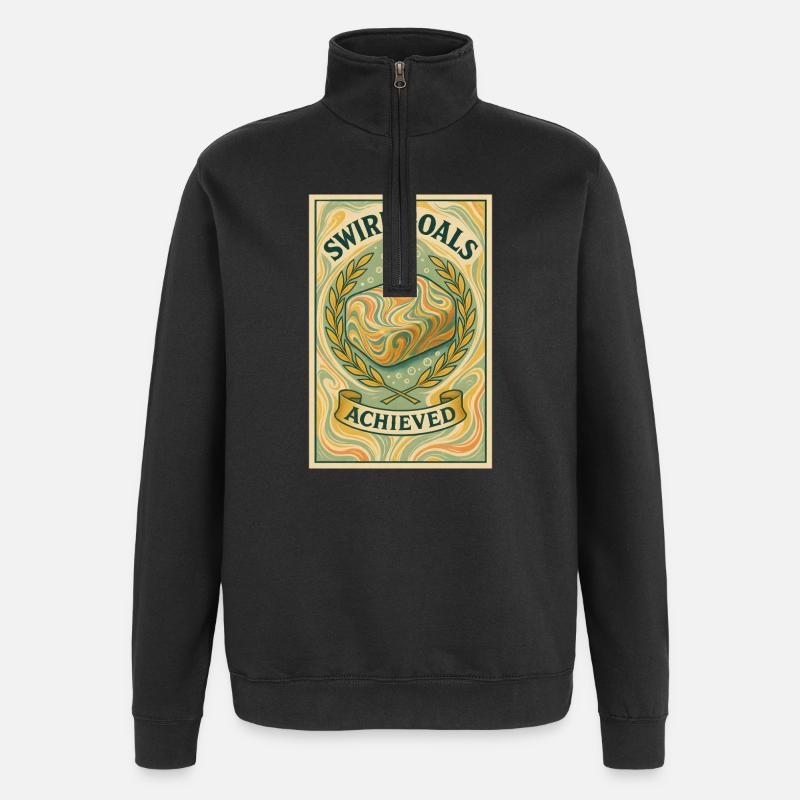 Swirl goals achieved | Soapmaking - Quarter-Zip Sweatshirt - black