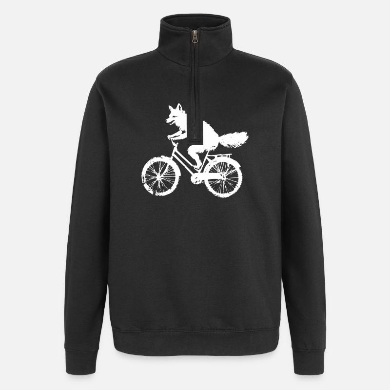 Fahrrad Fuchs  - Quarter-Zip-Sweatshirt - Schwarz