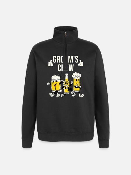 Funny Bräutigams Crew Bier - Quarter-Zip-Sweatshirt - Schwarz