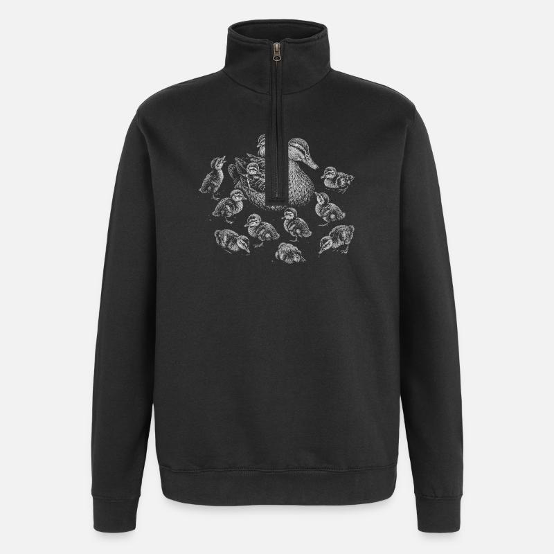 Mother Duck - Quarter-Zip Sweatshirt - black