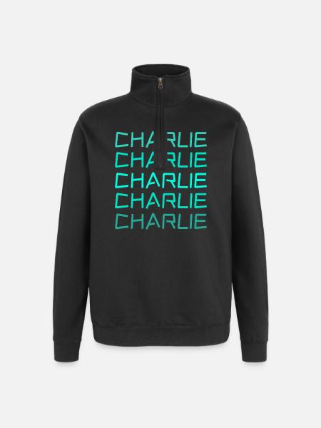 Charlie - Quarter-Zip Sweatshirt - black