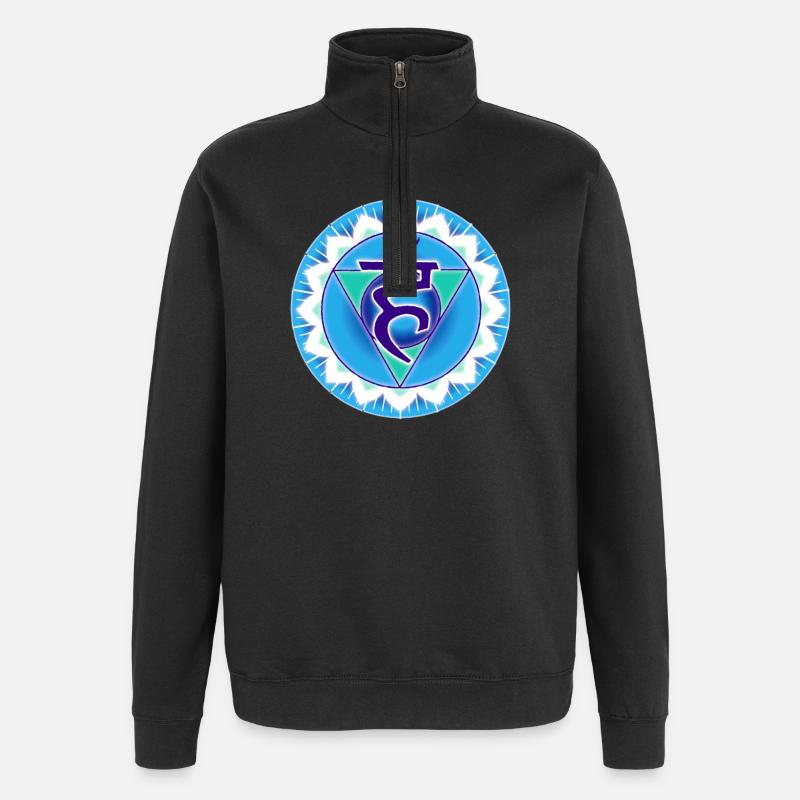 Halschakra Vishuddha - Quarter-Zip-Sweatshirt - Schwarz