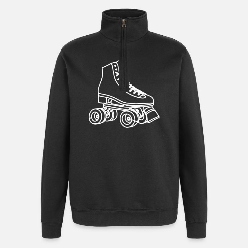 Roller Skates Drawing - Quarter-Zip Sweatshirt - black