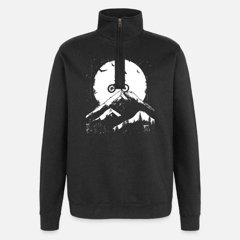 Dessin VTT - Sweat à zip 1/4 - noir