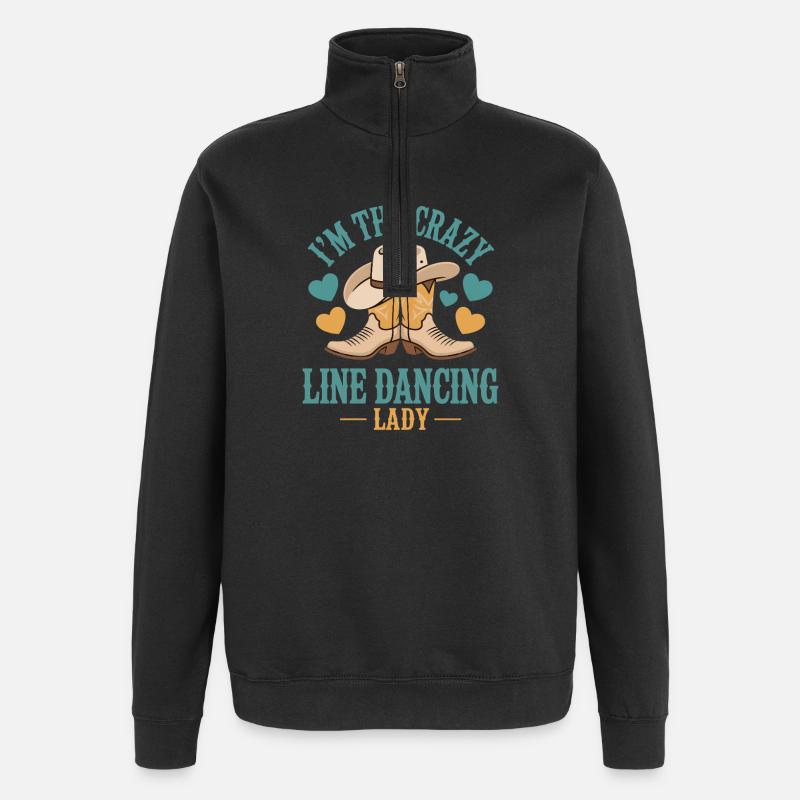 Line Dance Line Dancing Geschenk - Quarter-Zip-Sweatshirt - Schwarz