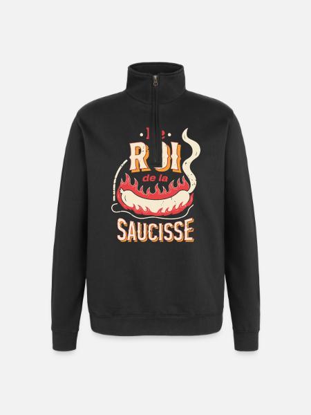 Le Roi de la Saucisse - Sweat à zip 1/4 - noir