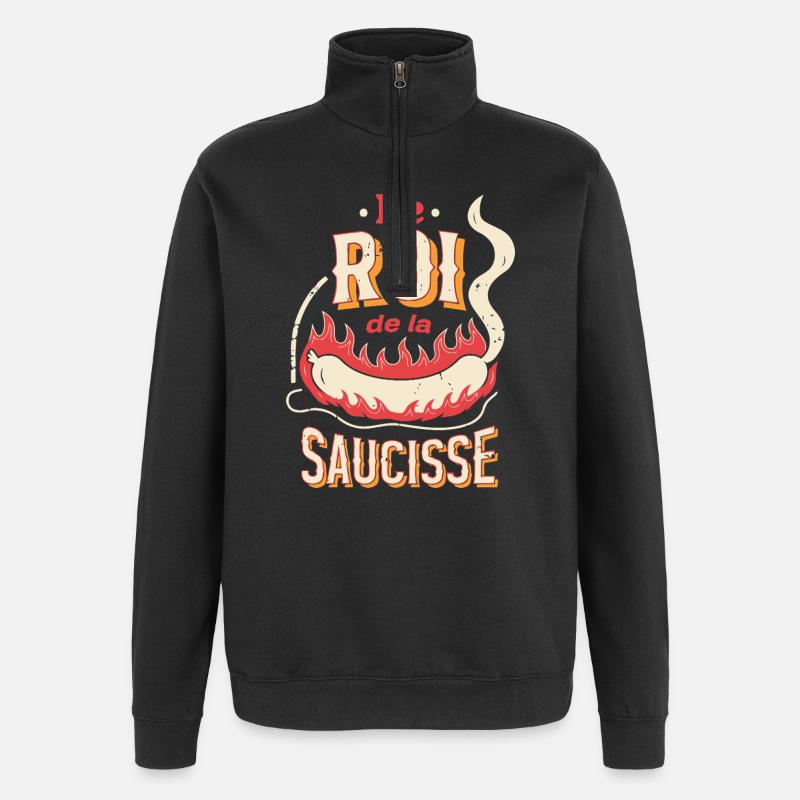 Le Roi de la Saucisse - Sweat à zip 1/4 - noir