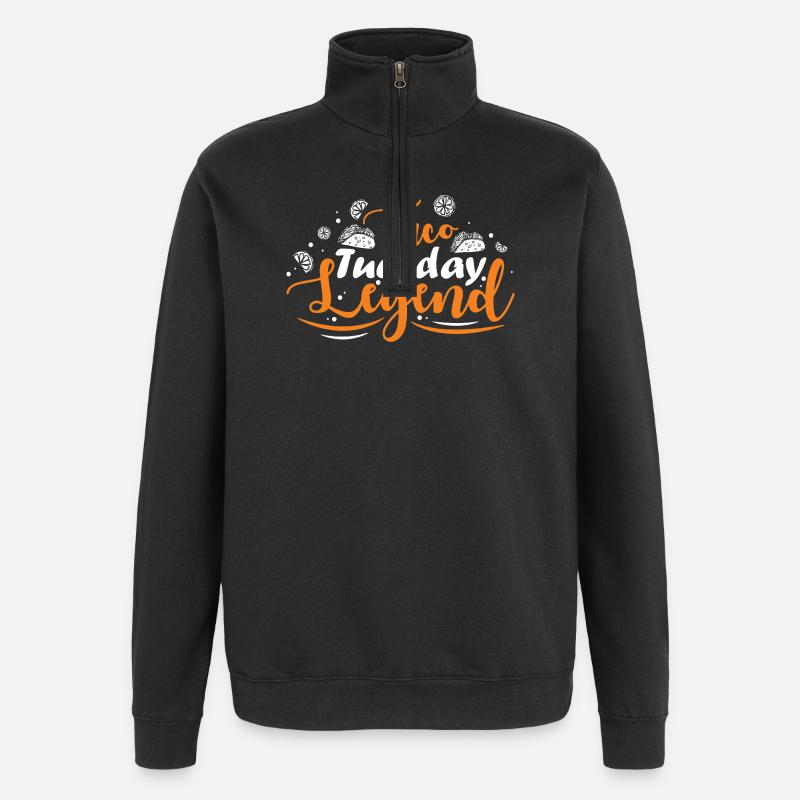 Légende du mardi du taco - Sweat à zip 1/4 - noir