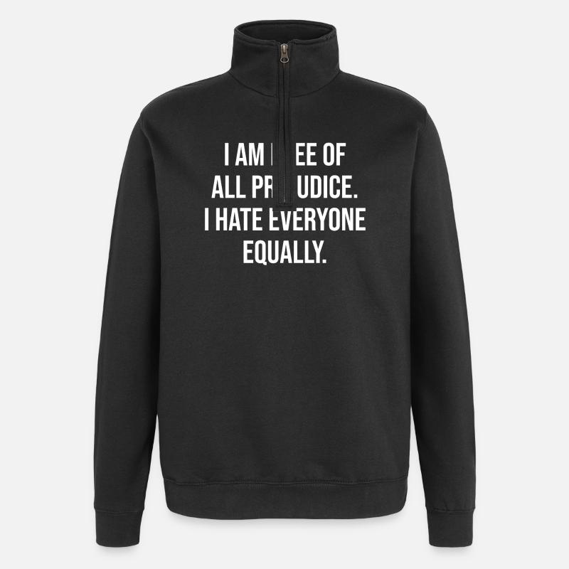 Anti-Prejudice Irony Tee - Quarter-Zip Sweatshirt - black